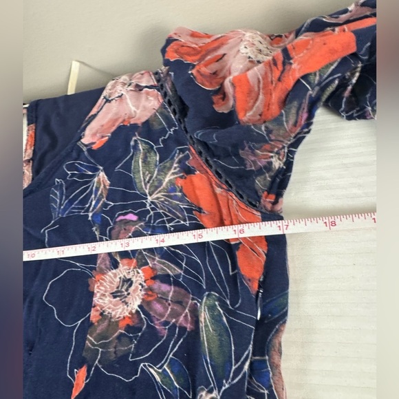 Free People Womens Indie Boho Navy Fairy Floral Trapeze 2 Dress Romantic Grunge - Picture 14 of 17